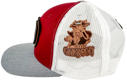 GARYCON DRAGON SHIELD LEATHER PATCH HAT(MAROON,GREY,SADDLE BROWN)