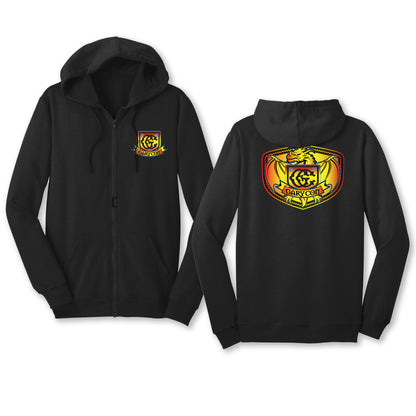 GARYCON DRAGON SHIELD ZIP UP HOODIE